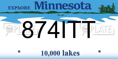 874ITT Minnesota License Plate