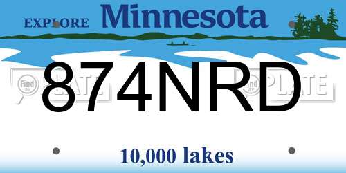 874NRD Minnesota License Plate