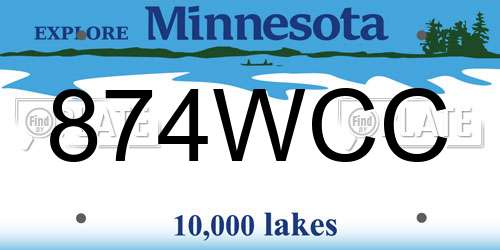 874WCC Minnesota License Plate