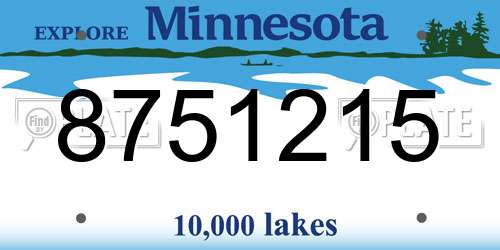 8751215 Minnesota License Plate