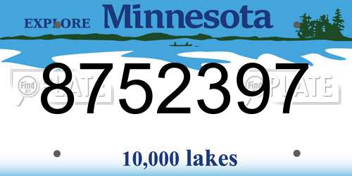 8752397 Minnesota License Plate