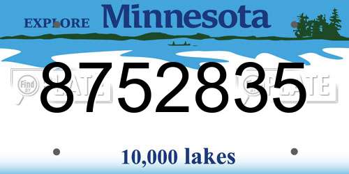 8752835 Minnesota License Plate