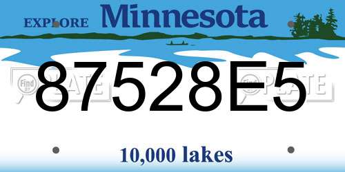 87528E5 Minnesota License Plate