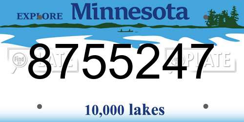 8755247 Minnesota License Plate