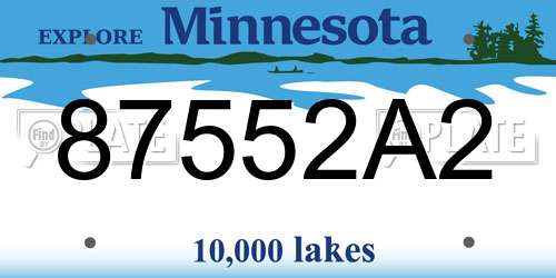 87552A2 Minnesota License Plate