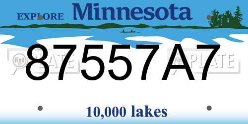 87557A7 Minnesota License Plate