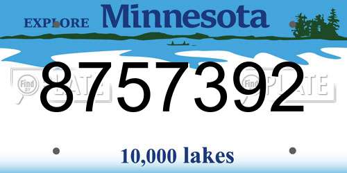 8757392 Minnesota License Plate