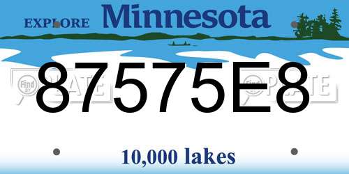 87575E8 Minnesota License Plate