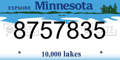 8757835 Minnesota License Plate