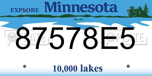 87578E5 Minnesota License Plate