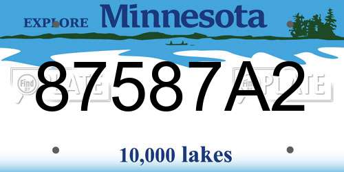 87587A2 Minnesota License Plate