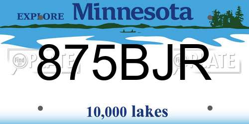 875BJR Minnesota License Plate