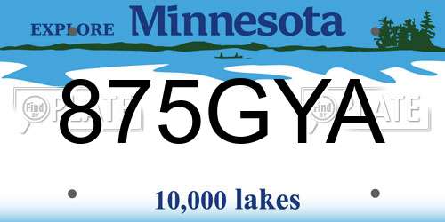 875GYA Minnesota License Plate
