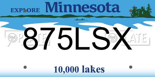 875LSX Minnesota License Plate