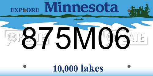 875M06 Minnesota License Plate
