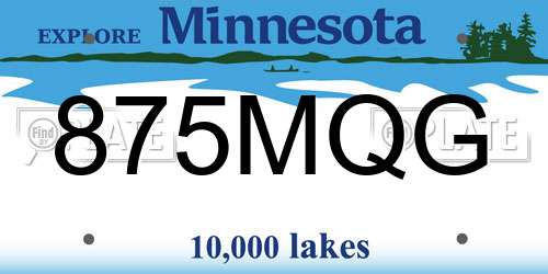 875MQG Minnesota License Plate
