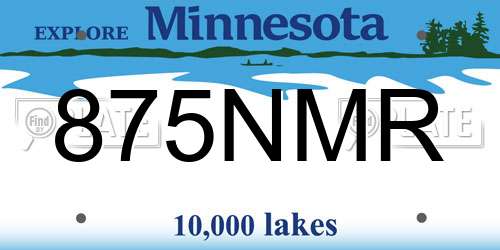 875NMR Minnesota License Plate