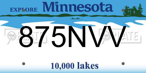 875NVV Minnesota License Plate
