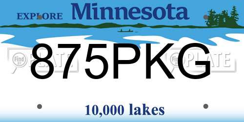 875PKG Minnesota License Plate