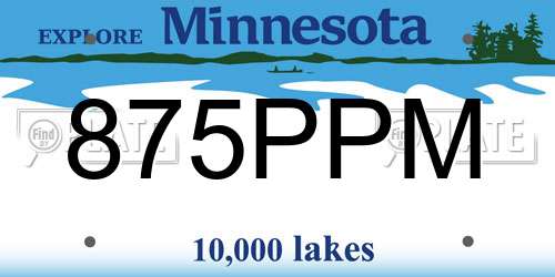 875PPM Minnesota License Plate