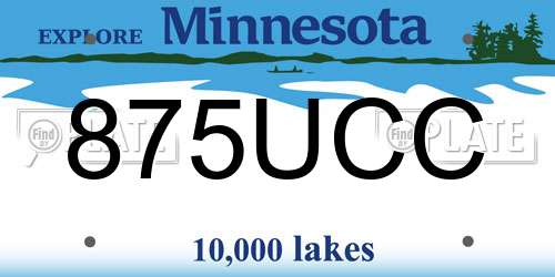 875UCC Minnesota License Plate