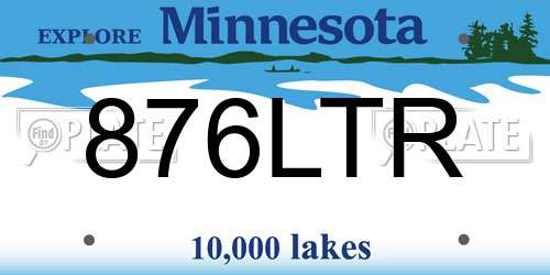 876LTR Minnesota License Plate