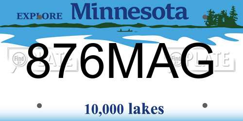 876MAG Minnesota License Plate
