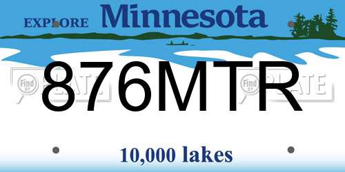 876MTR Minnesota License Plate