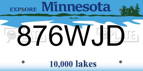 876WJD Minnesota License Plate