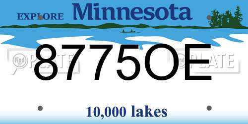 8775OE Minnesota License Plate