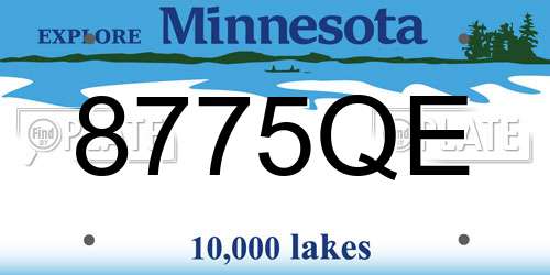 8775QE Minnesota License Plate