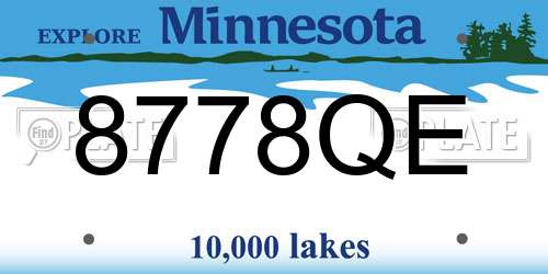 8778QE Minnesota License Plate