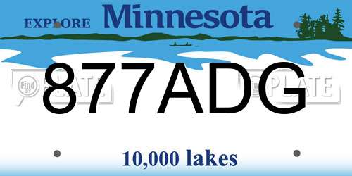 877ADG Minnesota License Plate