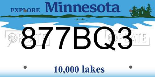 877BQ3 Minnesota License Plate