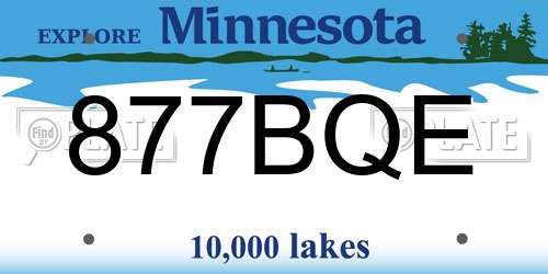 877BQE Minnesota License Plate