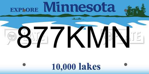 877KMN Minnesota License Plate