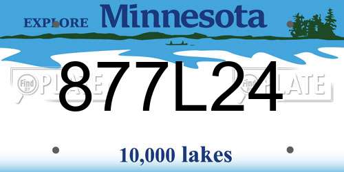 877L24 Minnesota License Plate