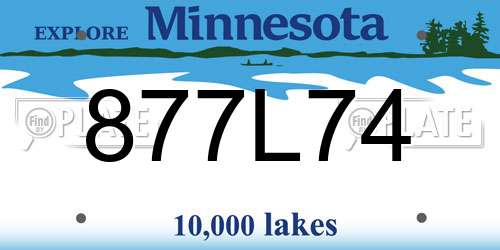 877L74 Minnesota License Plate