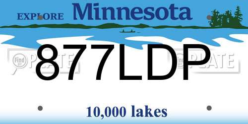 877LDP Minnesota License Plate