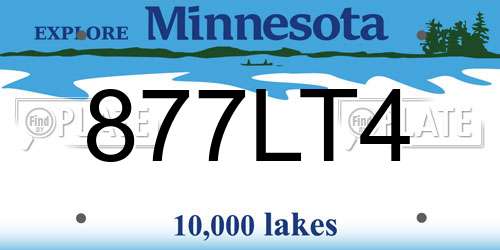 877LT4 Minnesota License Plate