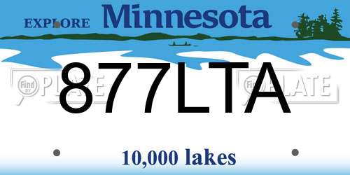 877LTA Minnesota License Plate