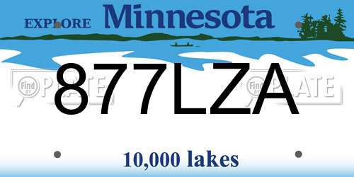 877LZA Minnesota License Plate