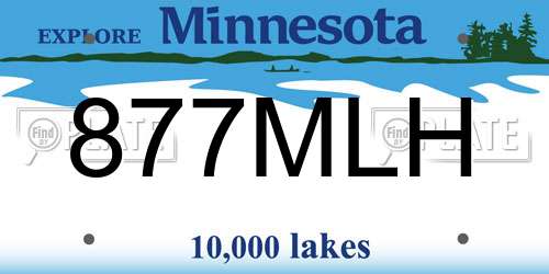 877MLH Minnesota License Plate