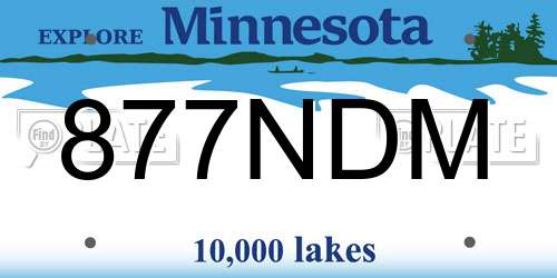 877NDM Minnesota License Plate