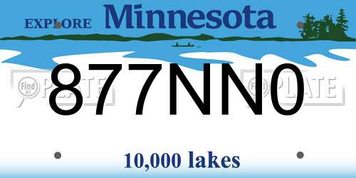 877NN0 Minnesota License Plate