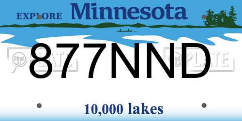 877NND Minnesota License Plate