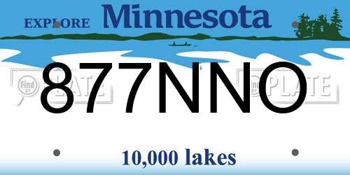 877NNO Minnesota License Plate