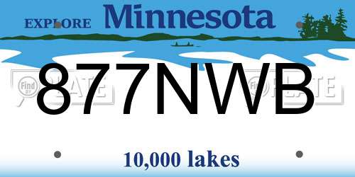 877NWB Minnesota License Plate