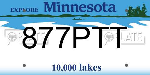 877PTT Minnesota License Plate