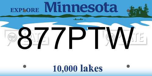 877PTW Minnesota License Plate